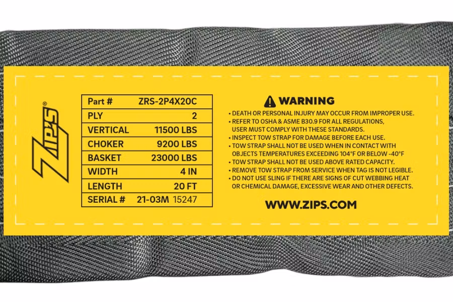 Picture of Zip's Recovery Straps with Cordura Sleeve - 2 Ply