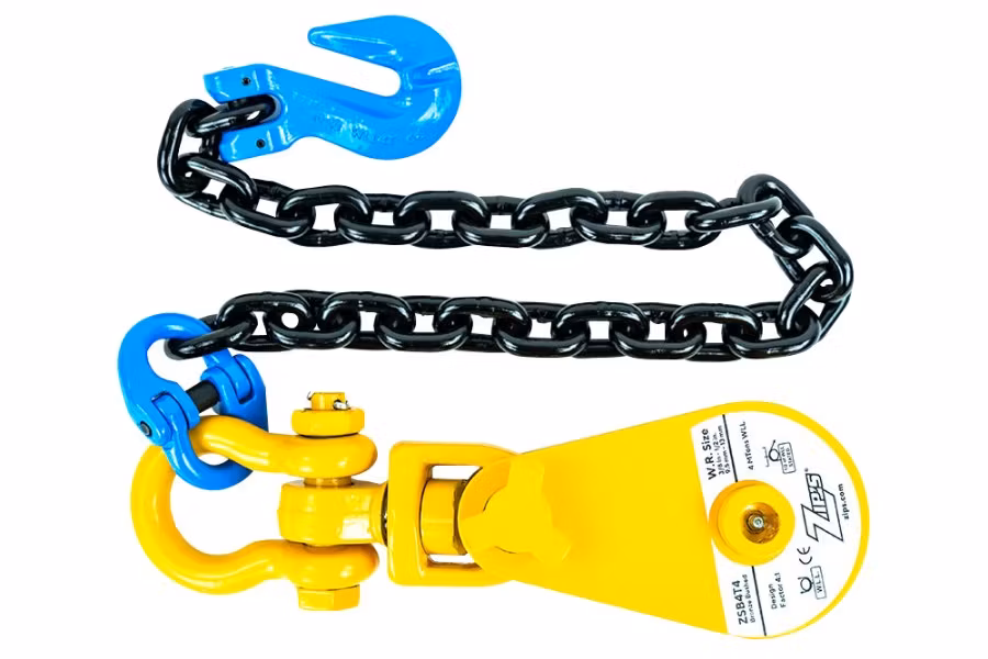 Zip's Snatch Block with Chain and Grab Hook | Zip's