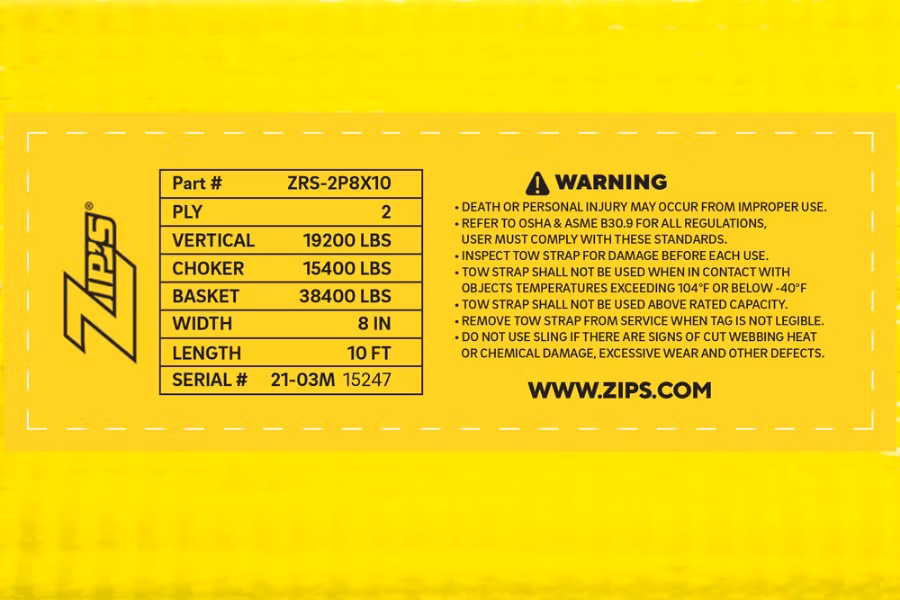 Picture of Zip's Recovery Straps - 2 Ply