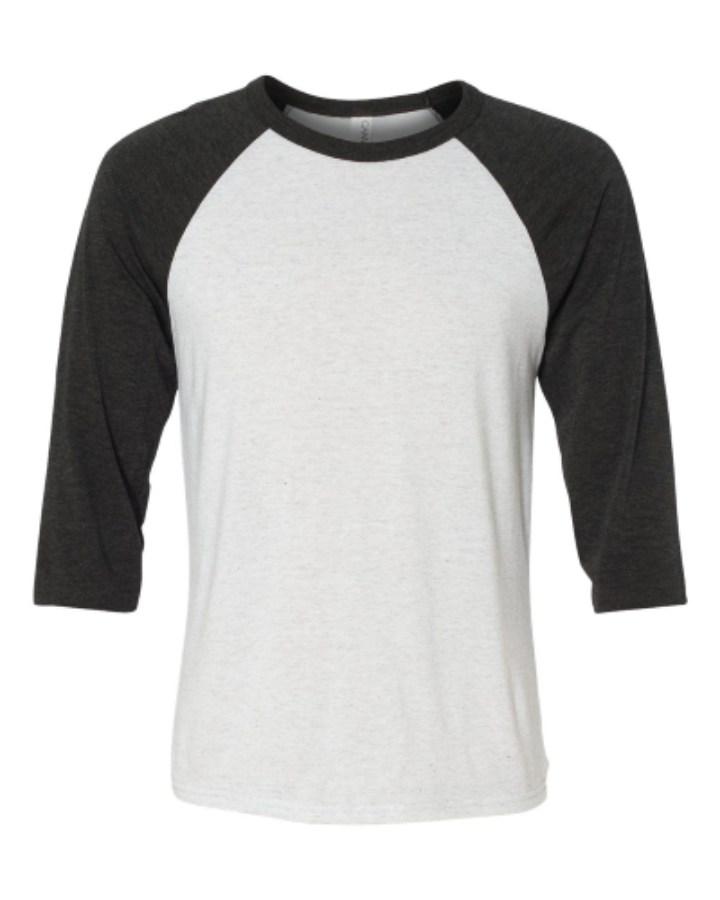 BELLA + CANVAS 3/4 Sleeve Baseball Tee Additional Angle