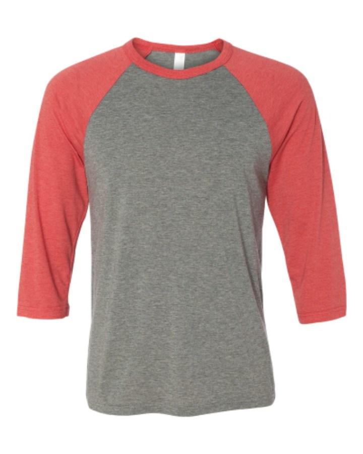 BELLA + CANVAS 3/4 Sleeve Baseball Tee Alternate View
