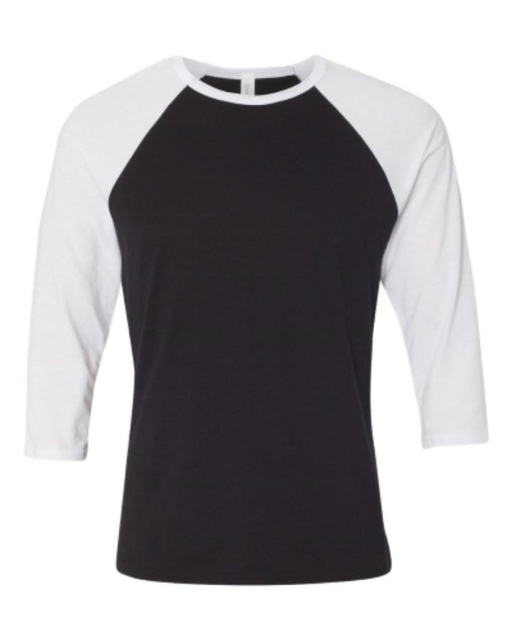 BELLA + CANVAS 3/4 Sleeve Baseball Tee Perspective View