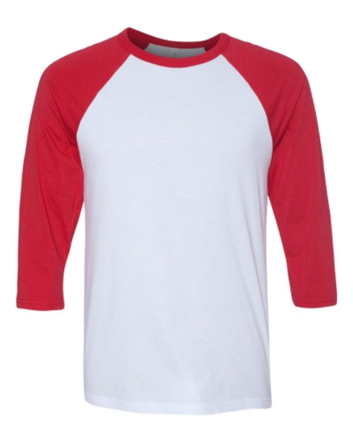 BELLA + CANVAS 3/4 Sleeve Baseball Tee Close Up Detail