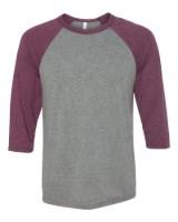 BELLA + CANVAS 3/4 Sleeve Baseball Tee Additional Angle