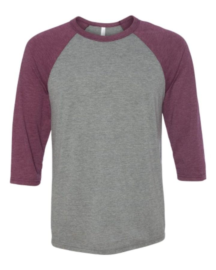 BELLA + CANVAS 3/4 Sleeve Baseball Tee Additional Angle