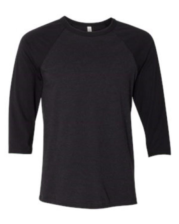 BELLA + CANVAS 3/4 Sleeve Baseball Tee Feature Close-up