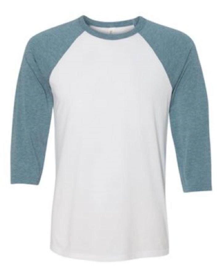 BELLA + CANVAS 3/4 Sleeve Baseball Tee Close Up Detail