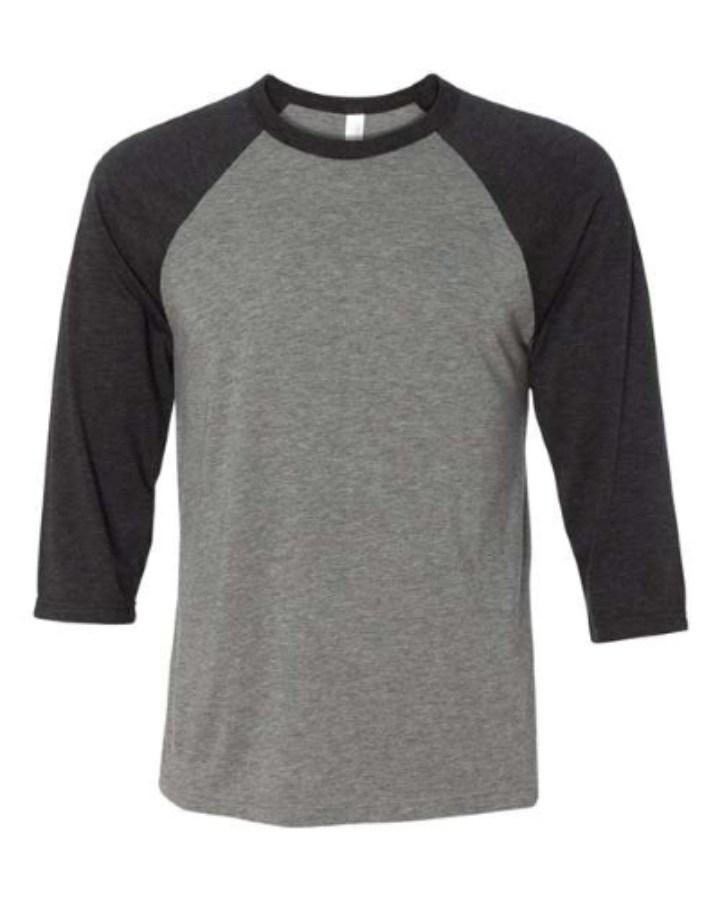 BELLA + CANVAS 3/4 Sleeve Baseball Tee Alternate View