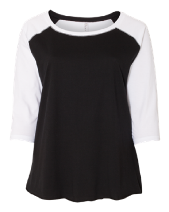 Picture of LAT Curvy Collection Women's Baseball 3/4 Sleeve Tee