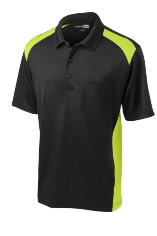 CornerStone Select Snag-Proof Two Way Colorblock PktPolo Feature Close-up