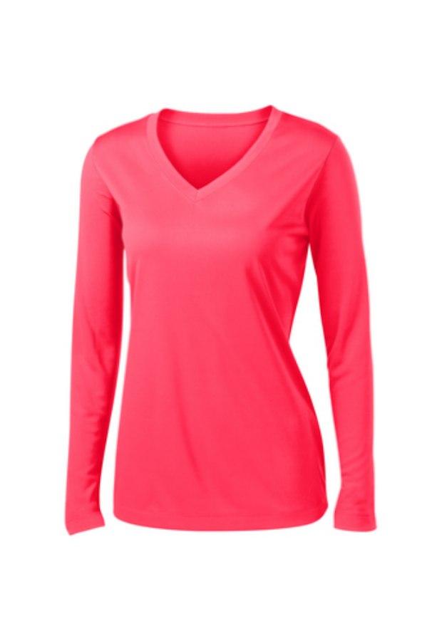 Picture of Sport-Tek Ladies Long Sleeve PosiCharge Competitor V-Neck T-Shirt