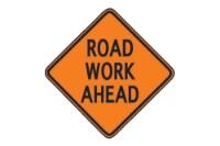 Picture of Sign and Safety Equipment Orange "Road Work Ahead" Roll-Up Sign