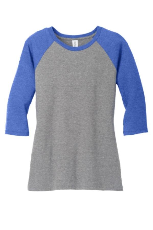 Picture of District Women's Perfect Tri 3/4-Sleeve Raglan T-Shirt