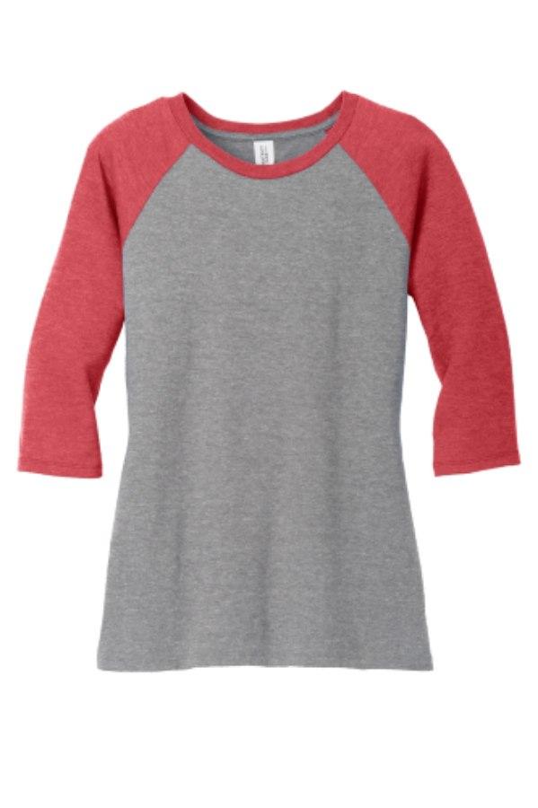 Picture of District Women's Perfect Tri 3/4-Sleeve Raglan T-Shirt