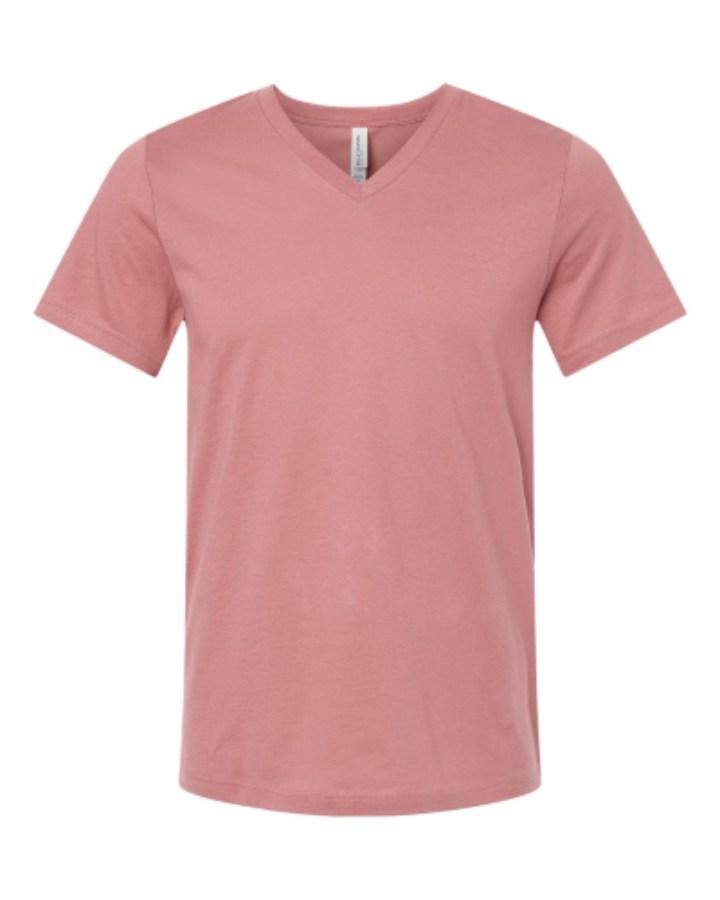 BELLA + CANVAS Jersey V-Neck Tee Close Up Detail