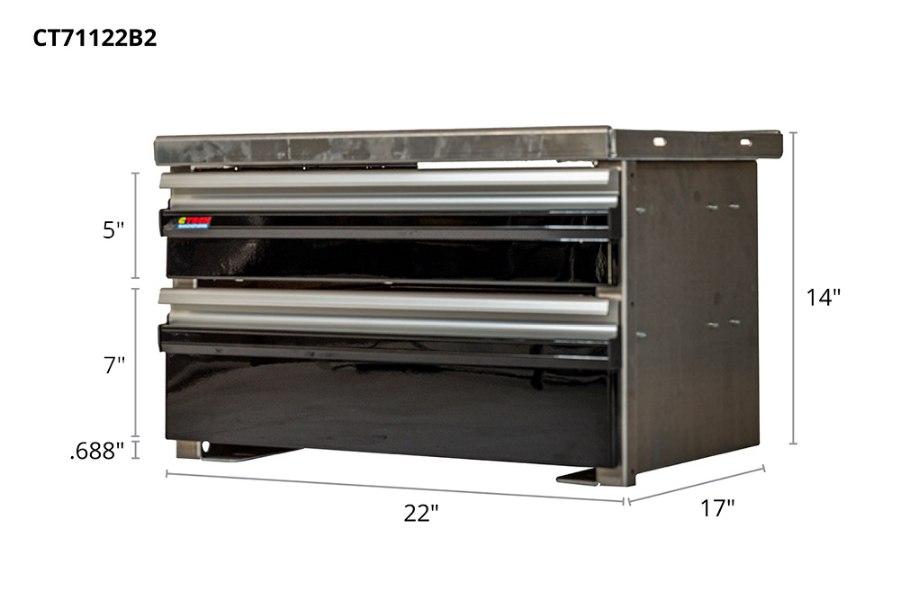 Picture of CTech 2 Drawer Black Toolbox Systems