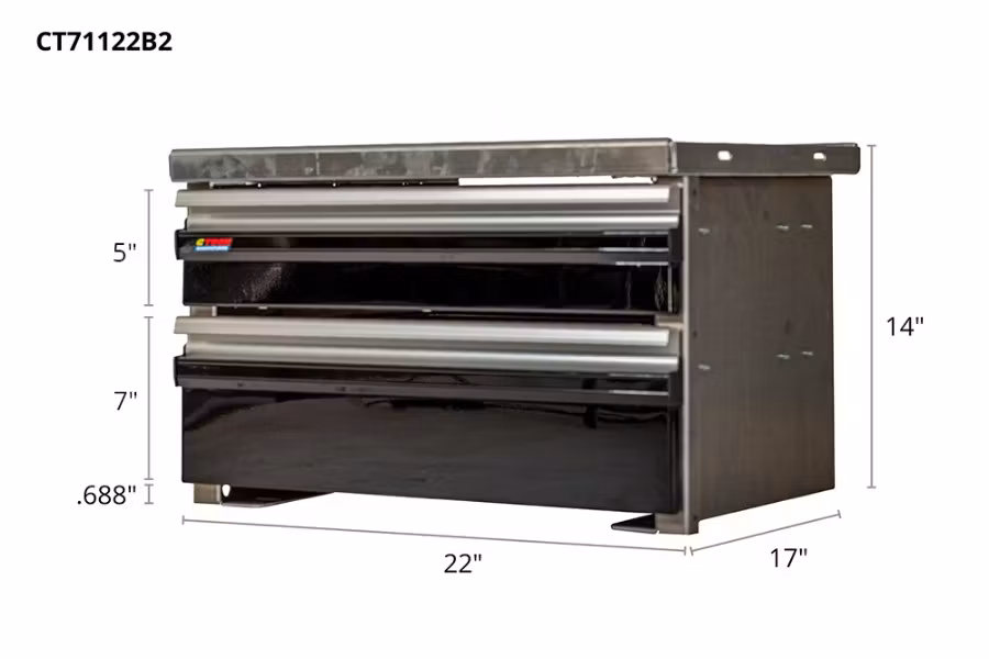 Picture of CTech 2 Drawer Black Toolbox Systems