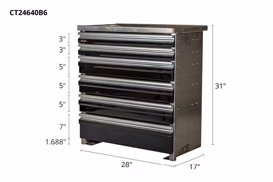 Picture of CTech 6 Drawer Black Toolbox Systems