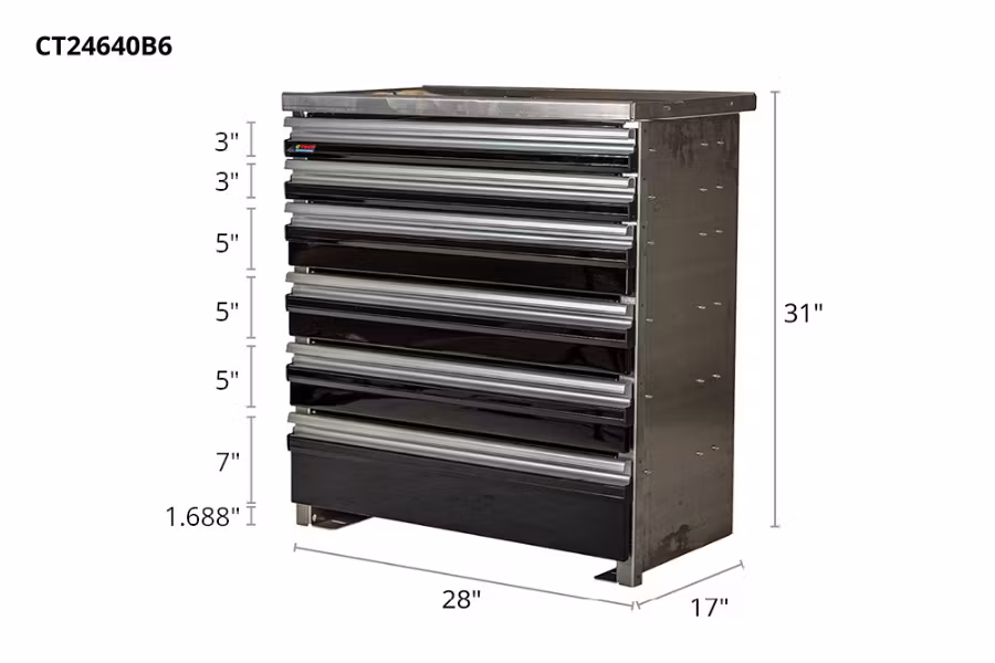 Picture of CTech 6 Drawer Black Toolbox Systems