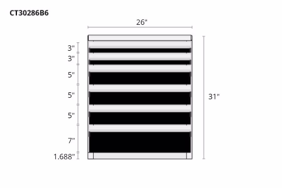 Picture of CTech 6 Drawer Black Toolbox Systems