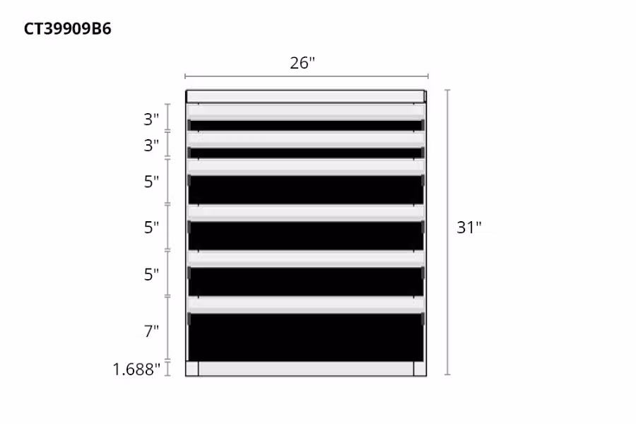 Picture of CTech 6 Drawer Black Toolbox Systems