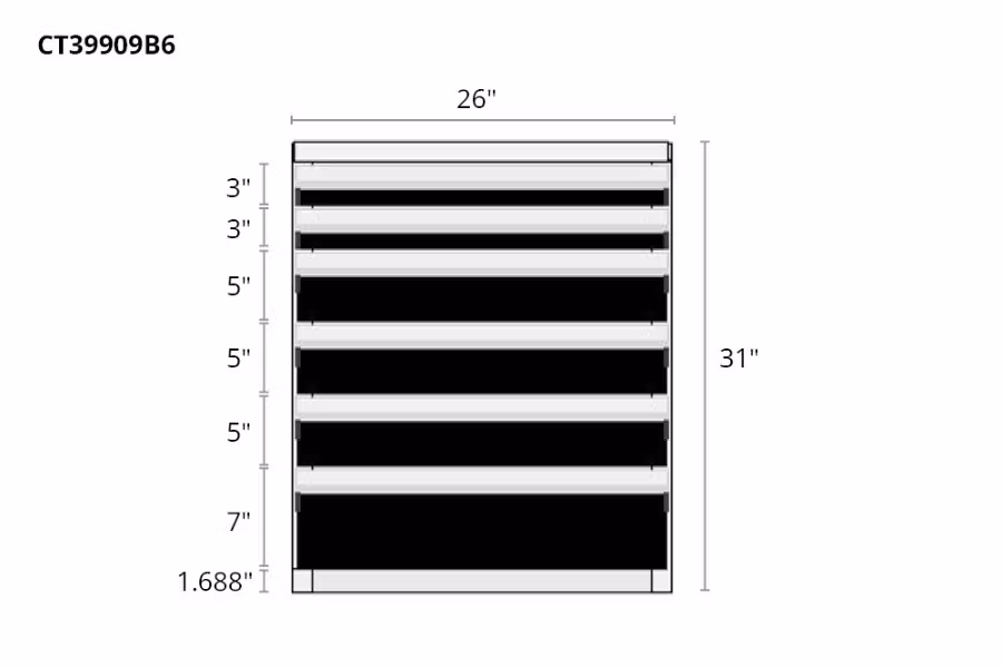 Picture of CTech 6 Drawer Black Toolbox Systems
