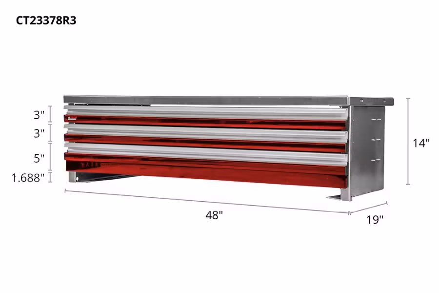Picture of CTech 3 Drawer Red Toolbox Systems