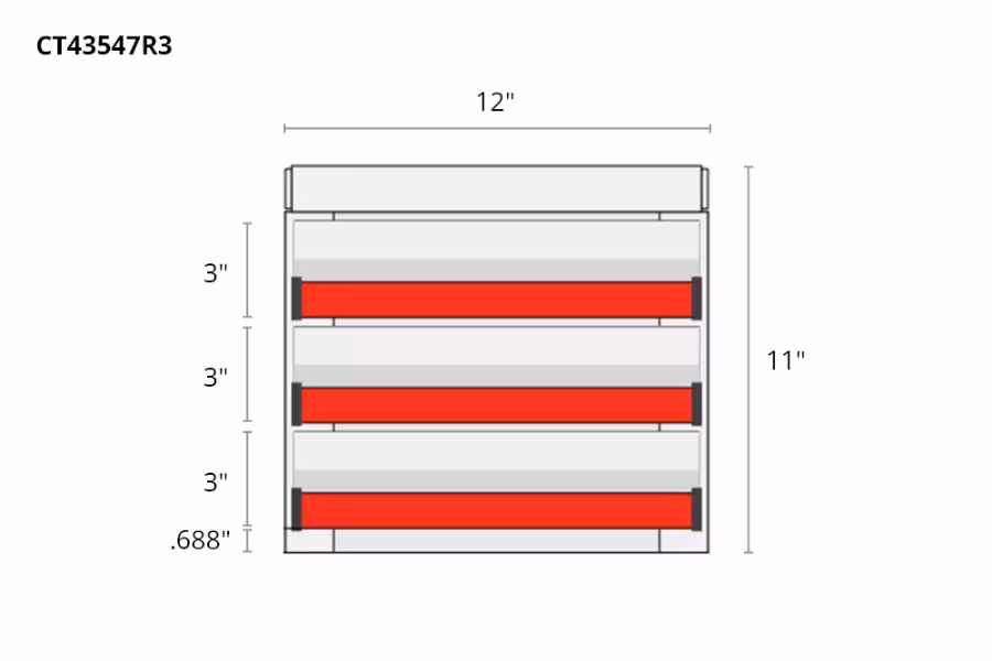 Picture of CTech 3 Drawer Red Toolbox Systems