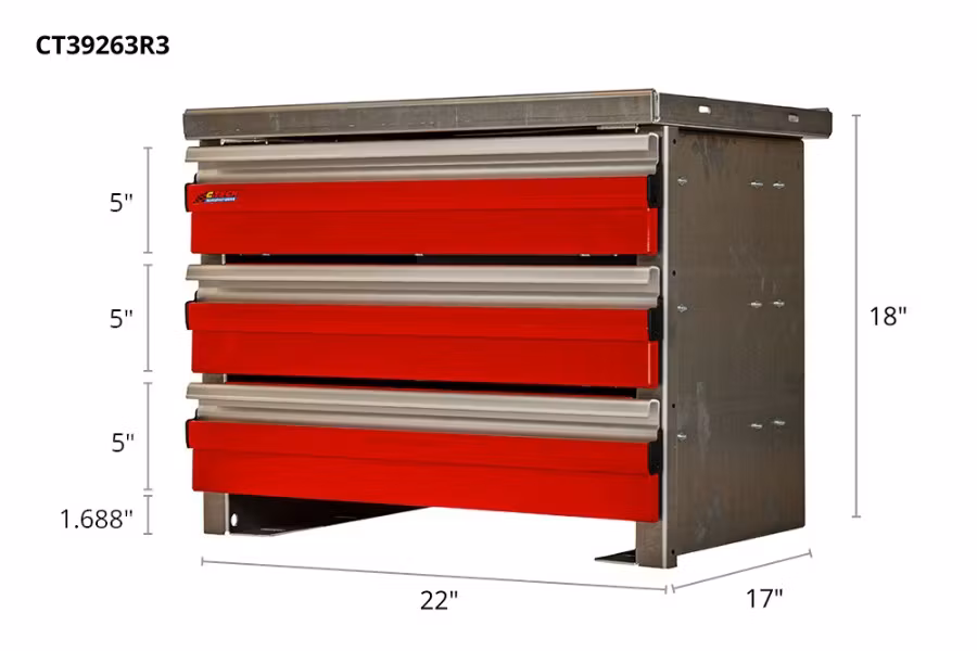 Picture of CTech 3 Drawer Red Toolbox Systems