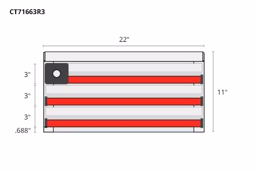 Picture of CTech 3 Drawer Red Toolbox Systems