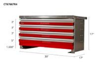 Picture of CTech 4 Drawer Red Toolbox Systems