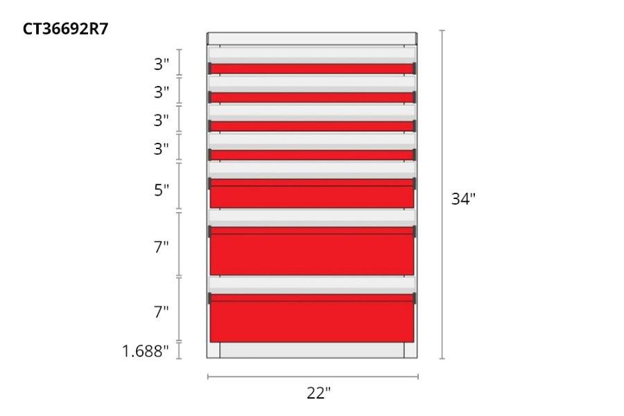 Picture of CTech 7 Drawer Red Toolbox Systems