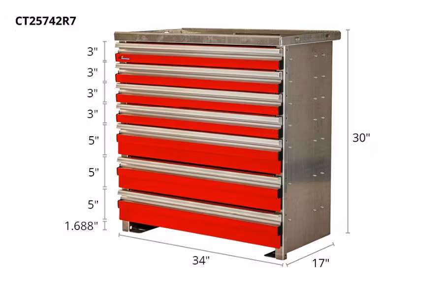 Picture of CTech 7 Drawer Red Toolbox Systems