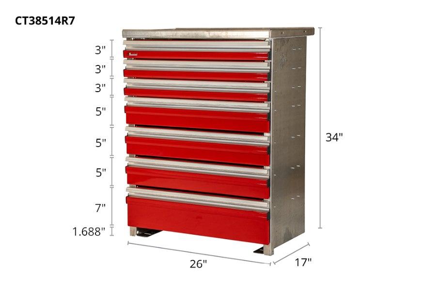 Picture of CTech 7 Drawer Red Toolbox Systems