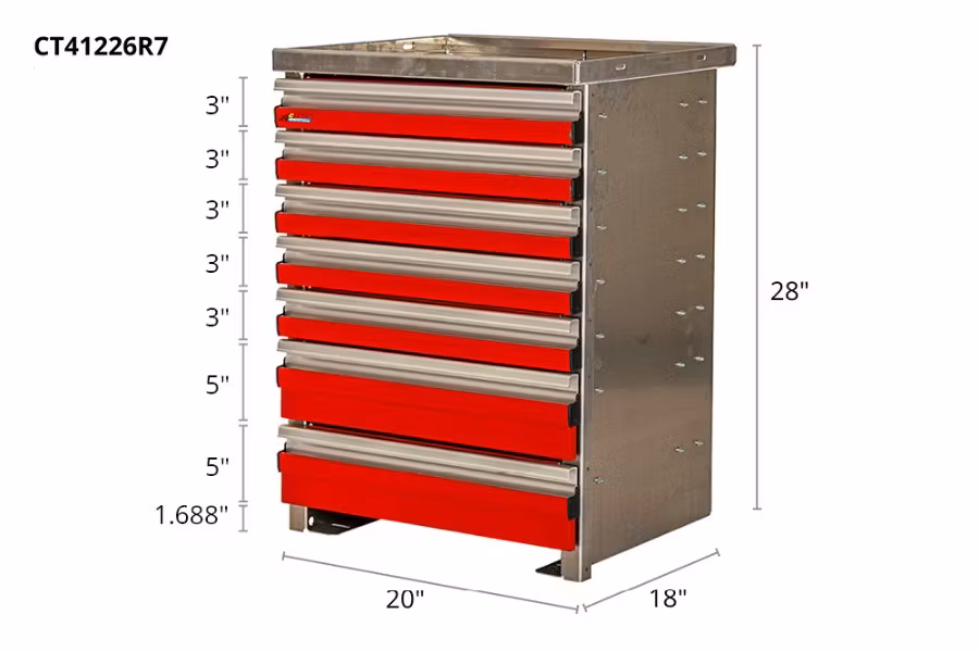 Picture of CTech 7 Drawer Red Toolbox Systems