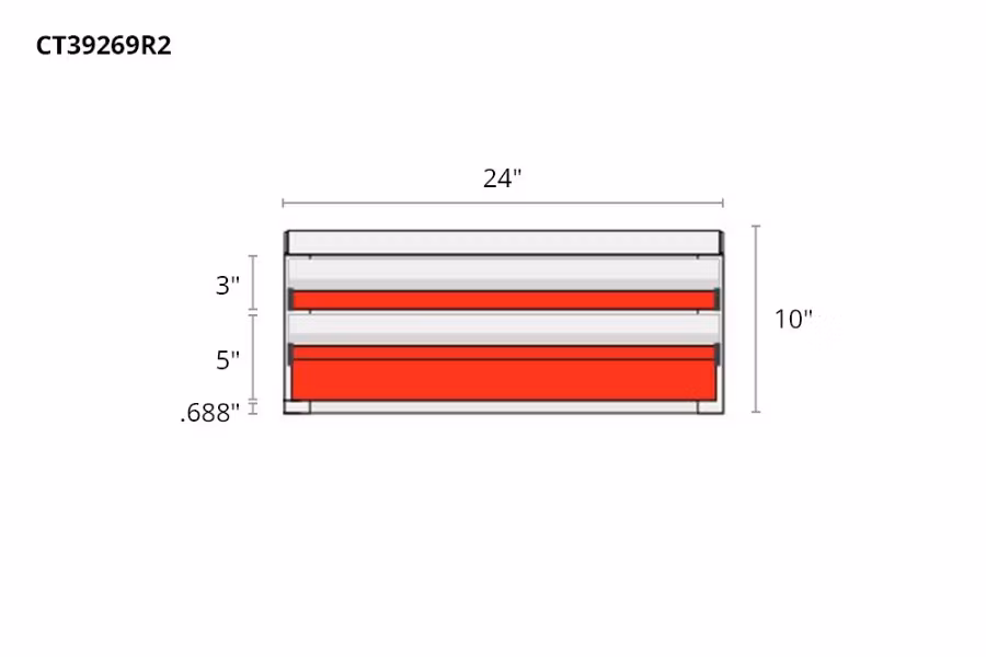 Picture of CTech 2 Drawer Red Toolbox Systems