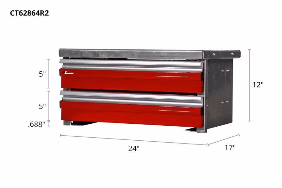 Picture of CTech 2 Drawer Red Toolbox Systems