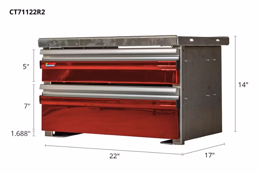 Picture of CTech 2 Drawer Red Toolbox Systems