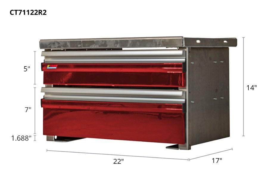 Picture of CTech 2 Drawer Red Toolbox Systems