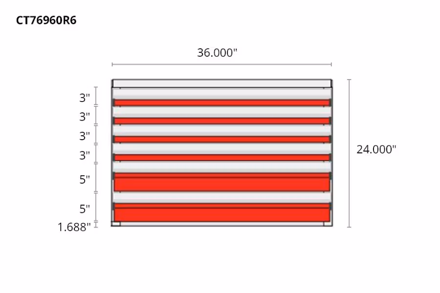 Picture of CTech 6 Drawer Red Toolbox Systems