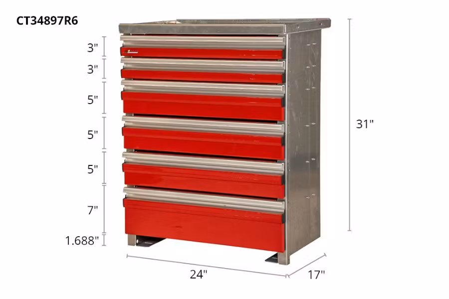 Picture of CTech 6 Drawer Red Toolbox Systems