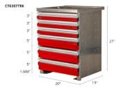 Picture of CTech 6 Drawer Red Toolbox Systems