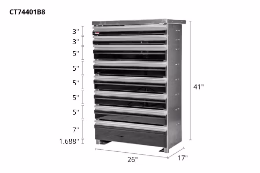 Picture of CTech 8 Drawer Black Toolbox Systems