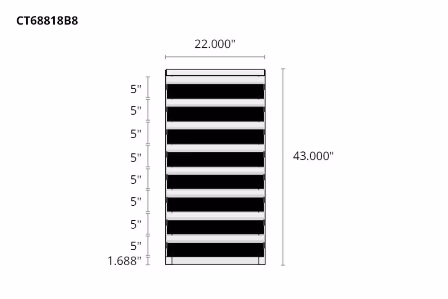 Picture of CTech 8 Drawer Black Toolbox Systems