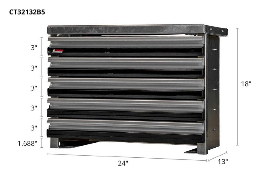 Picture of CTech 5 Drawer Black Toolbox Systems