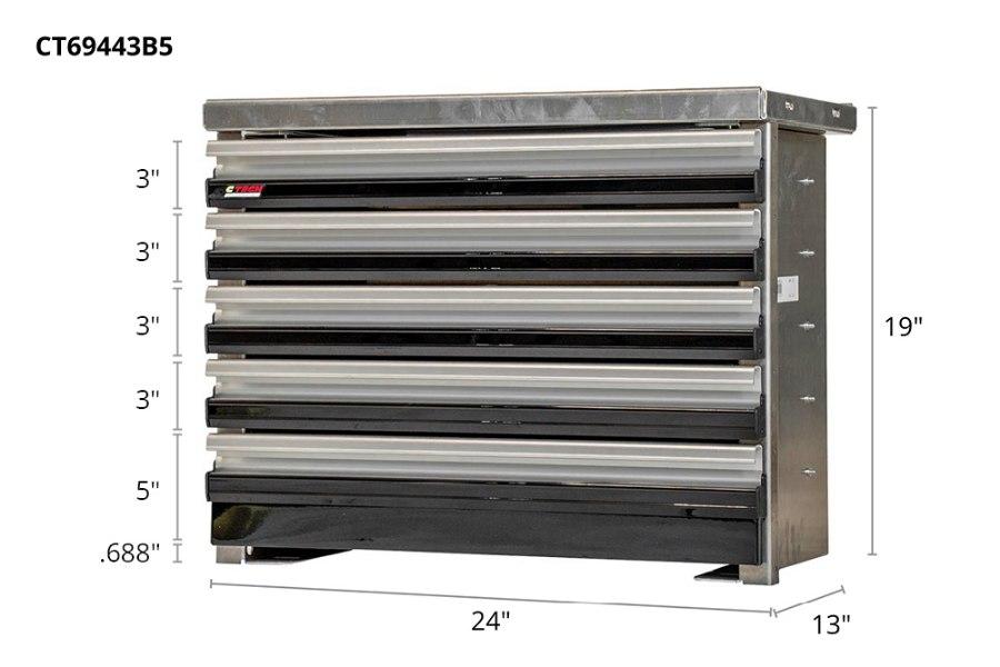Picture of CTech 5 Drawer Black Toolbox Systems