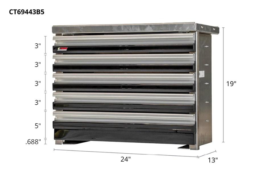 Picture of CTech 5 Drawer Black Toolbox Systems