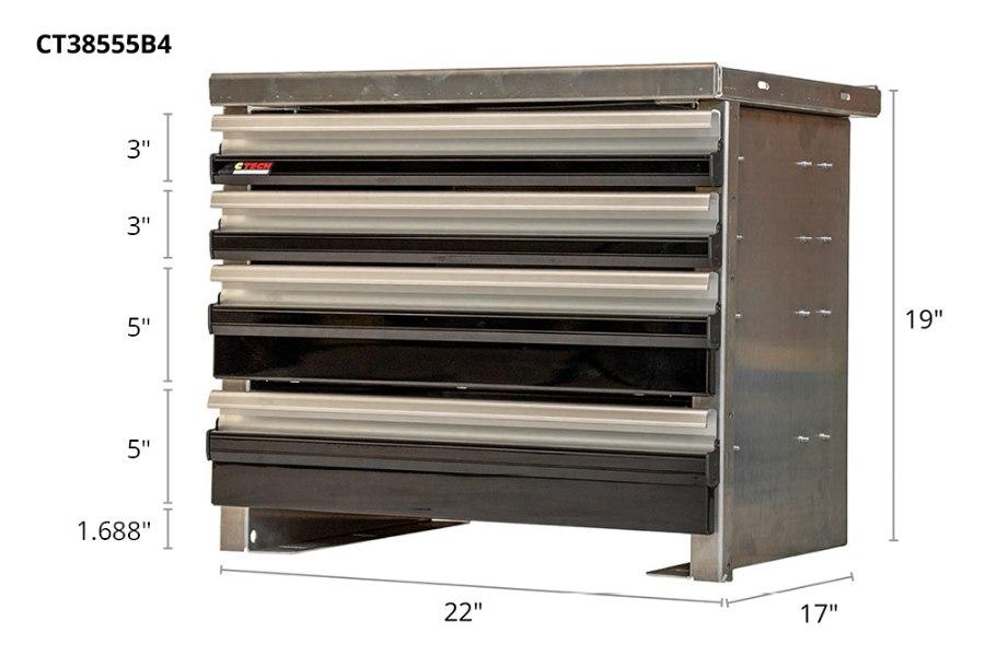 Picture of CTech 4 Drawer Black Toolbox Systems