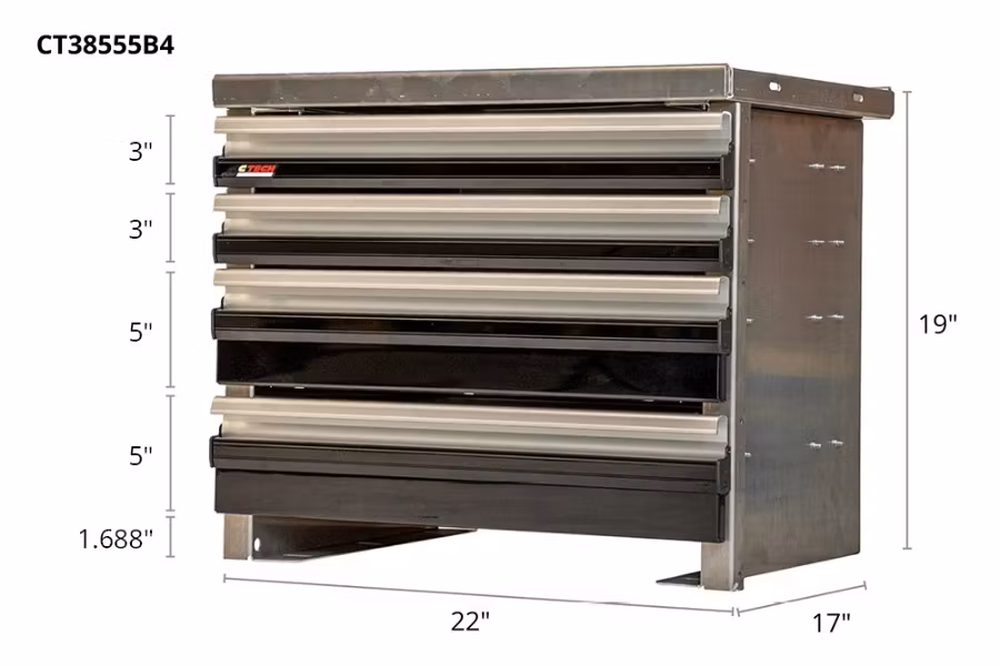 Picture of CTech 4 Drawer Black Toolbox Systems