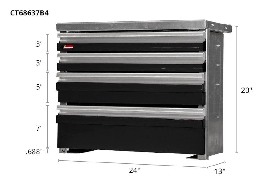 Picture of CTech 4 Drawer Black Toolbox Systems